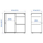 Шкаф с раздвижными дверцами - IKEA VIHALS/ВИХАЛС ИКЕА, 95х47х90 см, темно-серый