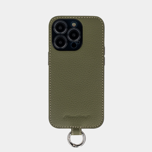 Чехол для iPhone 14 Pro из кожи теленка, зеленого цвета