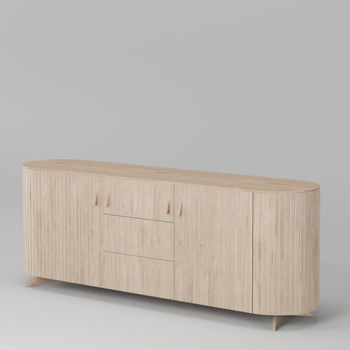 Комод 2 двери 3 ящика Эклипс (беленый дуб), 195x76x46 см