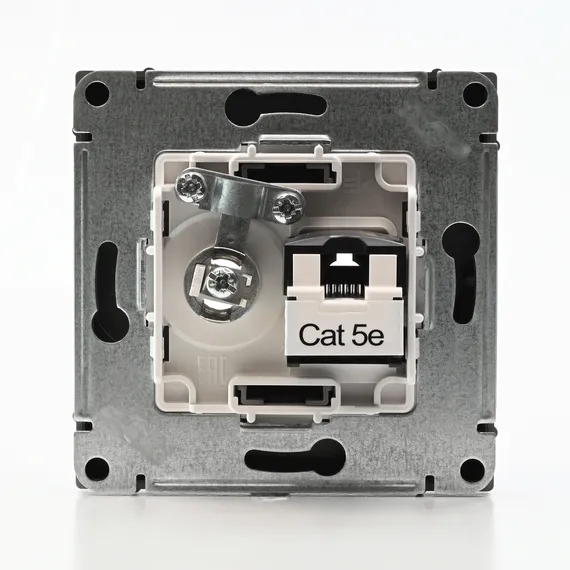 Розетка компьютерная + телевизионная 2-м СП ArtGallery RJ45 кат.5E + TV механизм сталь SE GAL000989