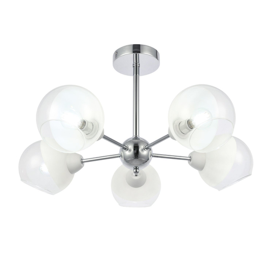 SLE102702-05 Светильник потолочный Хром/Прозрачный, Матовый никель E14 5*40W