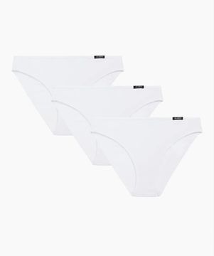 Женские трусы спорт (3шт) Atlantic Basic 3BLP-602, белый