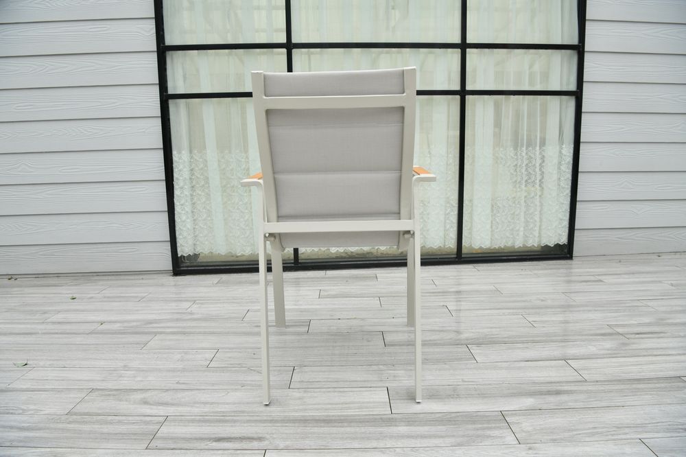 "Кейптаун" стул алюминиевый, ткань текстилен, цвет белый