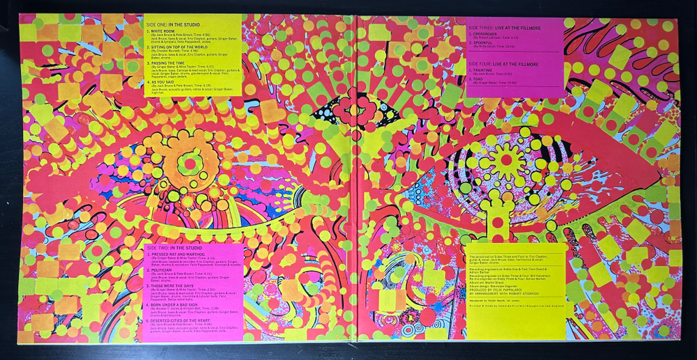 Cream ‎– Wheels Of Fire 2LP (Англия 1977г.)