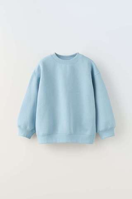 ZARA ОДНОТОННАЯ ТОЛСТОВКА, ГОЛУБОЙ