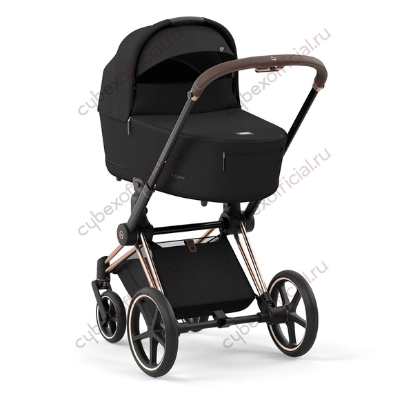 Коляска для новорожденных Cybex Priam IV Sepia Black шасси Rosegold