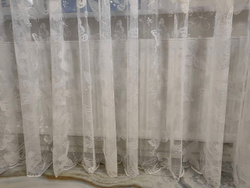 Тюль INVA жаккард с рельефным рисунком "Бабочки" 280х500/белый