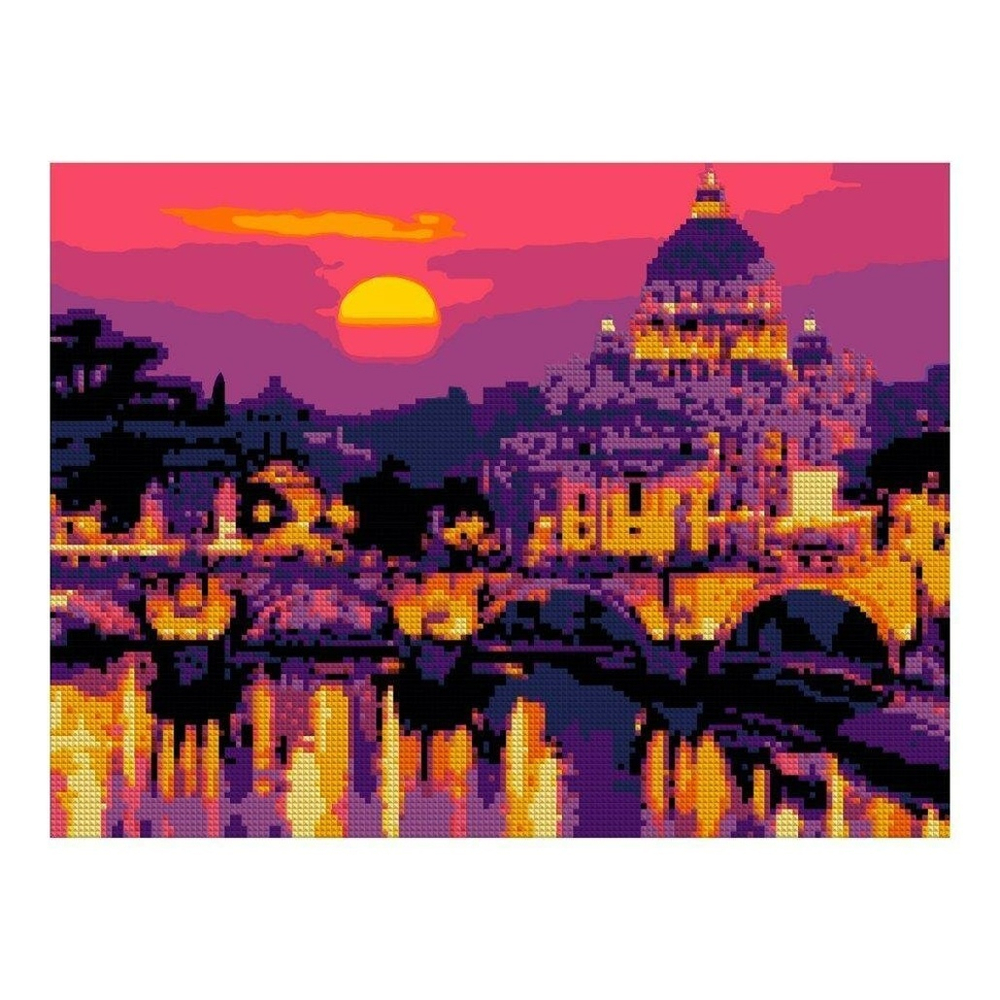 Алмазная мозаика 30*40 см (частичное заполнение) "Римский закат" (Lori)