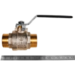 Кран шаровой полнопроходной STOUT - 1" (НР/НР, PN40, Tmax 150°C, ручка-рычаг черная)