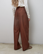 Брюки на запах из шерсти Вивьен Вествуд корица