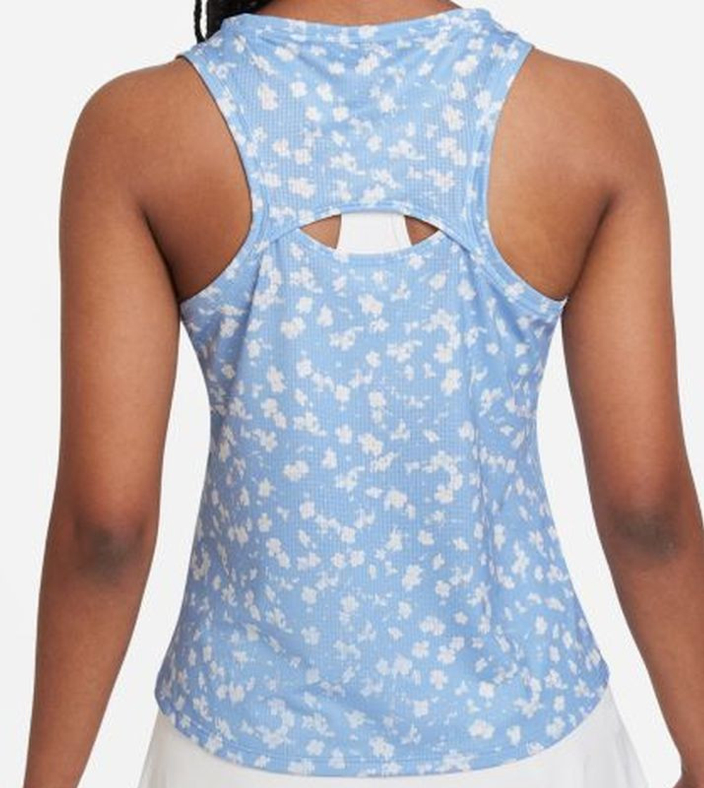 Женский топ теннисный Nike Court Dri-Fit Victory Tank Printed W - небесный