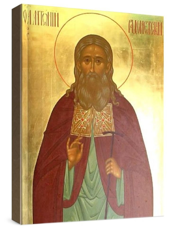 Антоний Радонежский (рукописная икона)