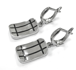 Ювелирные серьги из серебра 925 пробы,вставка эмаль