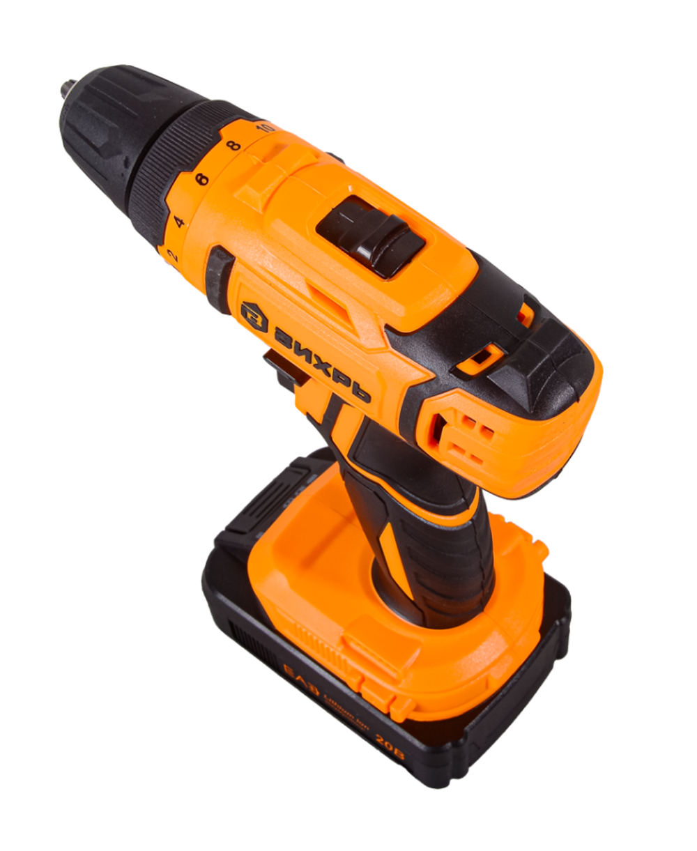 Дрель-шуруповерт Вихрь ДА-20Л-2КА с набором оснастки 65 предметов