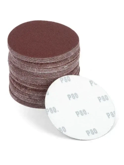 Круг из Шлифовальной Бумаги Зерно Р80 Для Липучки 125 мм , 100 шт