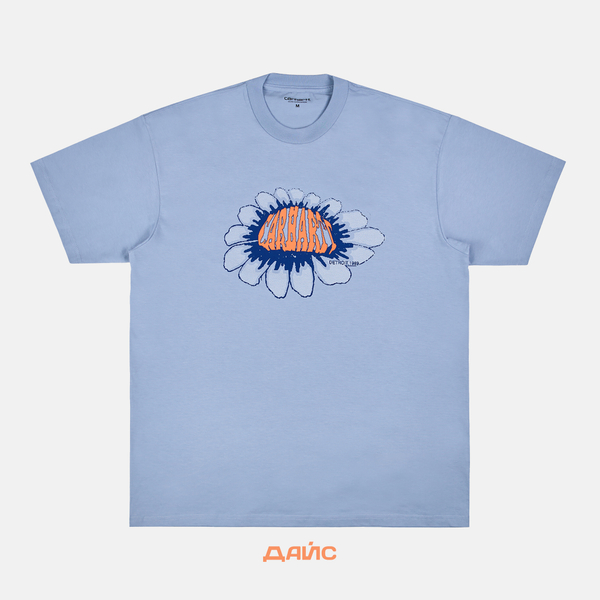 Футболка мужская Carhartt WIP Pixel Flower артикул:I033161_frosted_blue Футболка мужская Carhartt WIP Pixel Flower артикул:I033161_frosted_blue - купить в магазине Дайс
