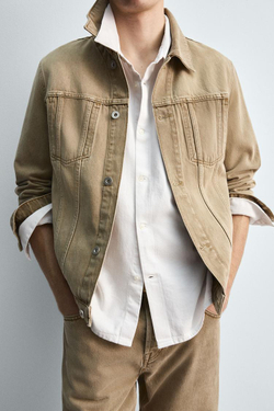 ZARA ДЖИНСОВАЯ КУРТКА LIMITED EDITION, РЫЖЕВАТО-КОРИЧНЕВЫЙ