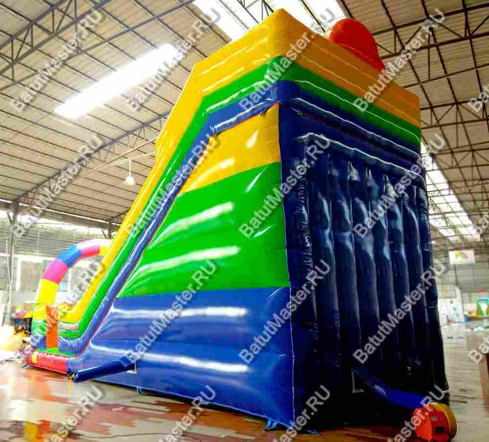 Детский надувной батут-горка "Без радуги никуда" 10*5*8м