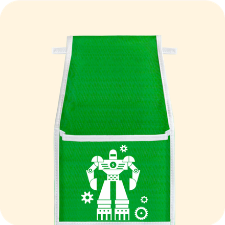 Кармашки в садик 85х20 Робот (зеленый)