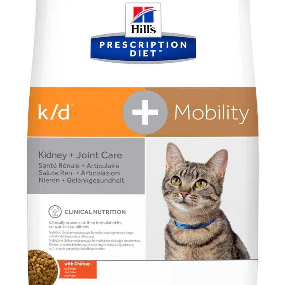 Hill's Feline k/d + Mobility 2 кг - диета для кошек с проблемами почек и заболеваниями суставов