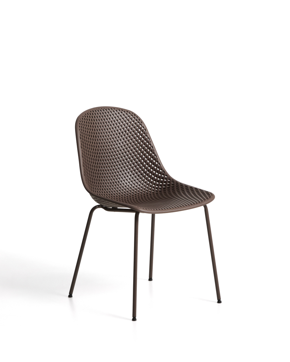 Уличный стул Quinby из коричневой стали и пластика