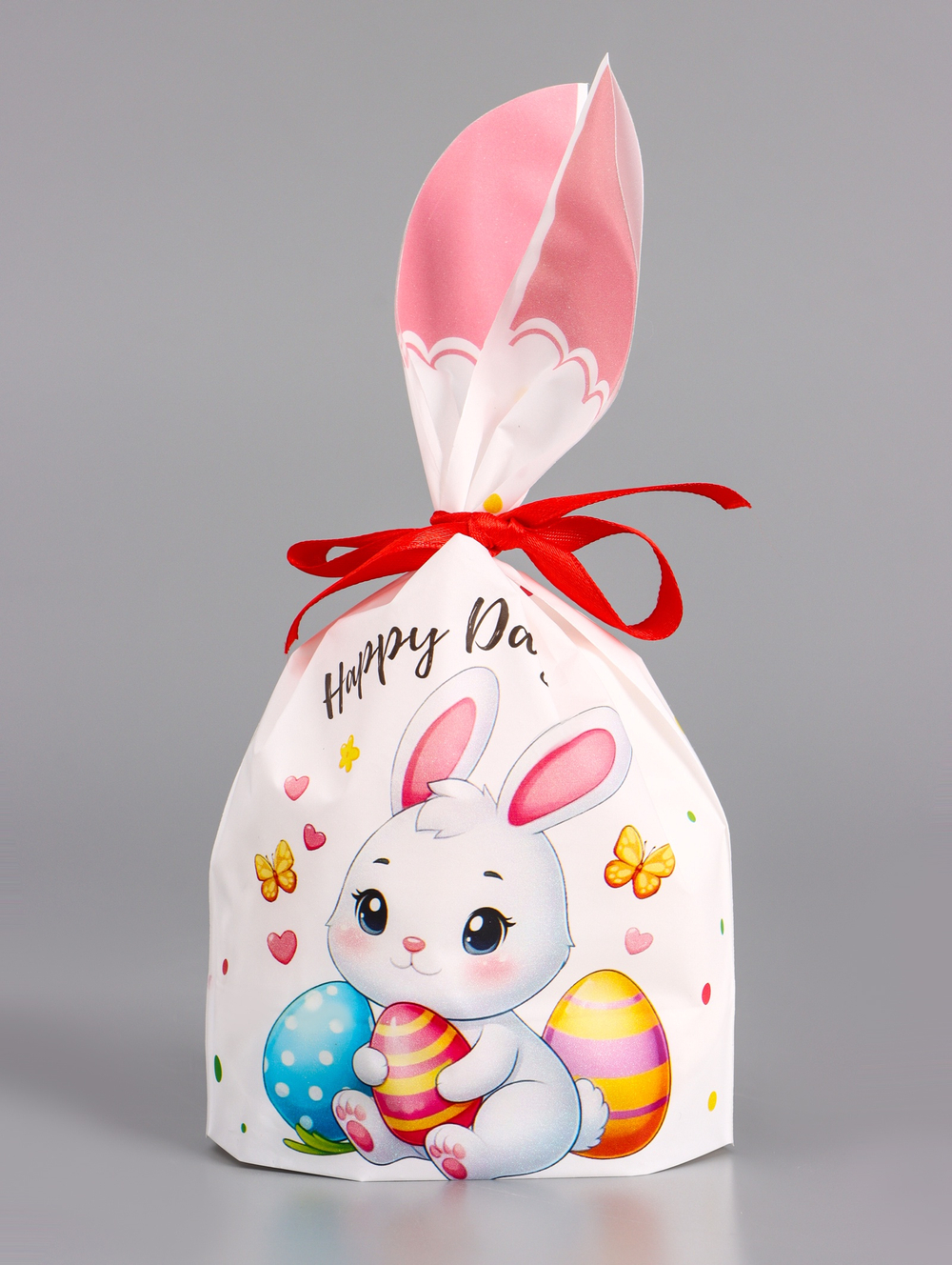 Пакет полиэтиленовый подарочный с ушками «Зайчата», 13×23±1 см, 10942847