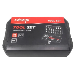 Набор инструментов 56пр 1/4''(6гр) (4-14мм, Е4-Е10) DISEN DS-2571-5