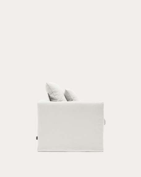 Кресло Nora со съемным чехлом и подушкой из льна и хлопка цвета экрю 92 см