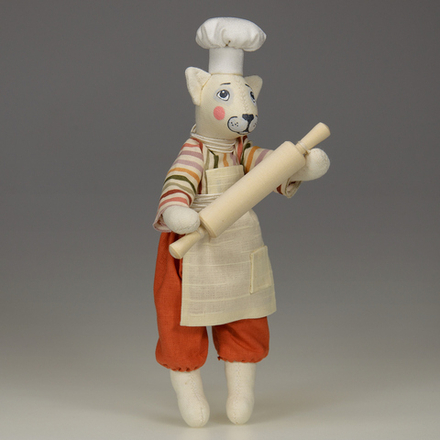 Ёлочная игрушка Кот-повар со скалкой
