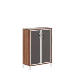 Шкаф средний со стеклянными дверьми в AL-рамке B 420.7  900х450х1286 BORN