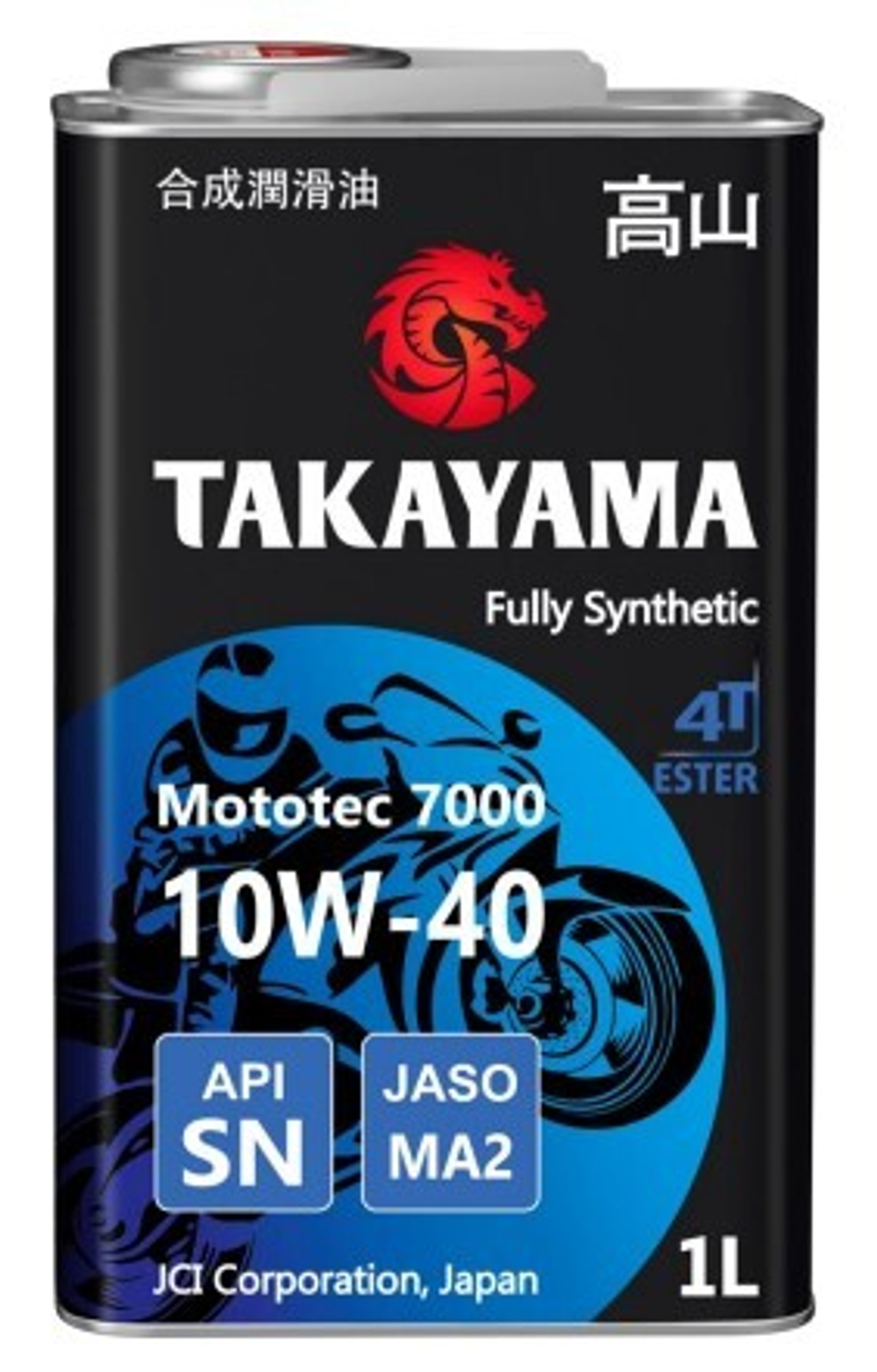 Масло Takayama 10W-40 Mototec 7000 4T API SN Jaso MA-2 металл синтетическое 1л / 10W40