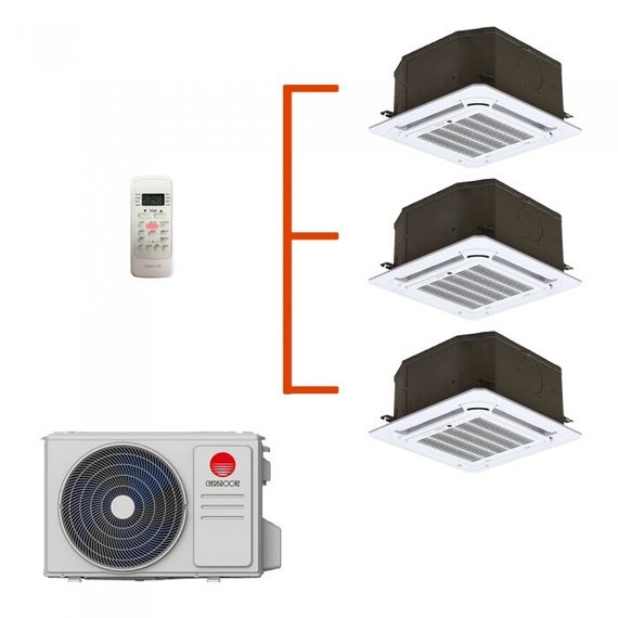 Мульти сплит-система CHERBROOKE кассетная на 3 комнаты (30+30+30 кв.м.)