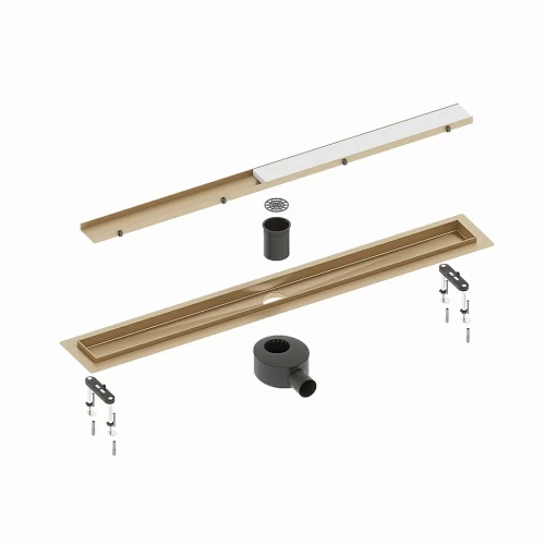 Душевой лоток TIMO Drain System 700 Plate DS230207/17 под плитку, золото матовое