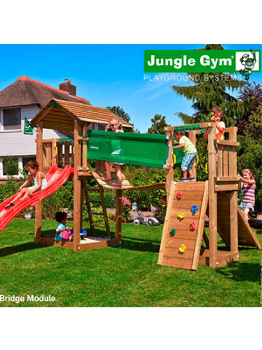 Детский городок Jungle Cottage + Bridge Module