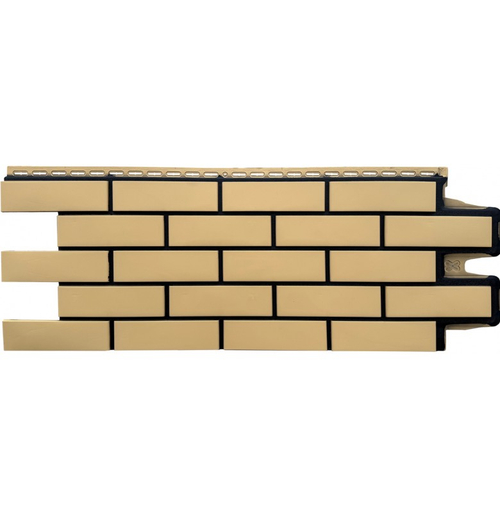 Фасадные панели (Цокольный Сайдинг) Grand Line Кирпич Клинкерный DESIGN Песочный, ШОВ RAL 9005