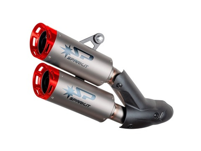 GDU0839TOMR SPARK DYNO TITANIUM DOUBLE SILENCER RED END (M 937)