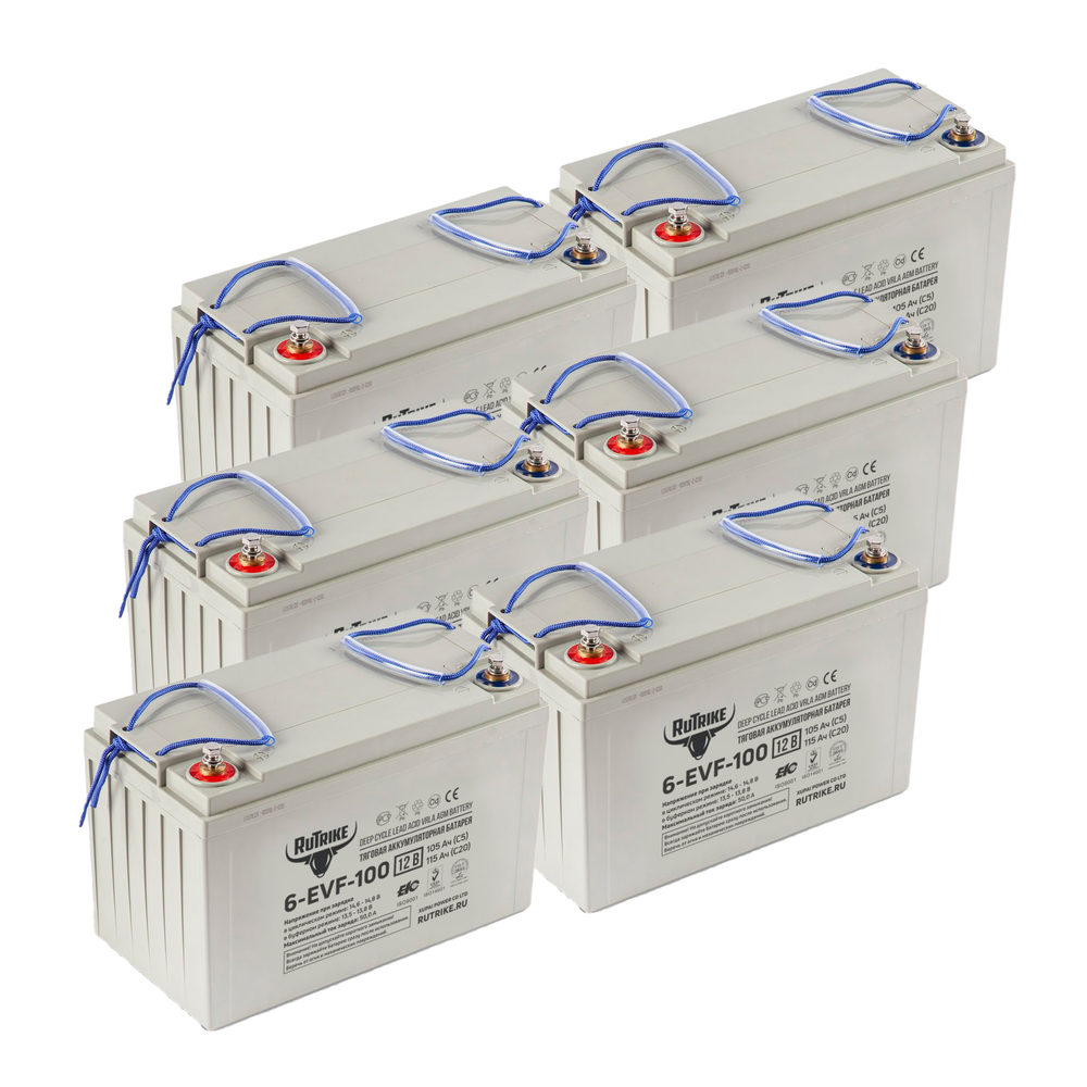 Комплект аккумуляторов RuTrike 6-EVF-100 72V105AH (AGM)