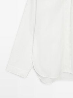 Massimo Dutti Рубашка из струящегося поплина, белый