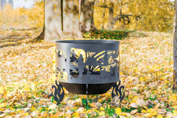 Костровая чаша Fire-House Охота и рыбалка Премиум (с сеткой и зольником), 100 см