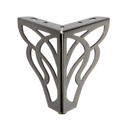 Опора мебельная CAPPIO OP02, резная, h=130 мм, 10х10 мм, цвет глянцевый черный 9618006