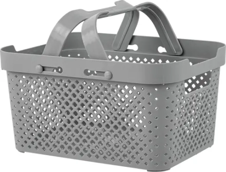 "STOCKHOLM" Корзина для хранения с ручками 5л, 26х19,2х13,7см, цв.серый шторм