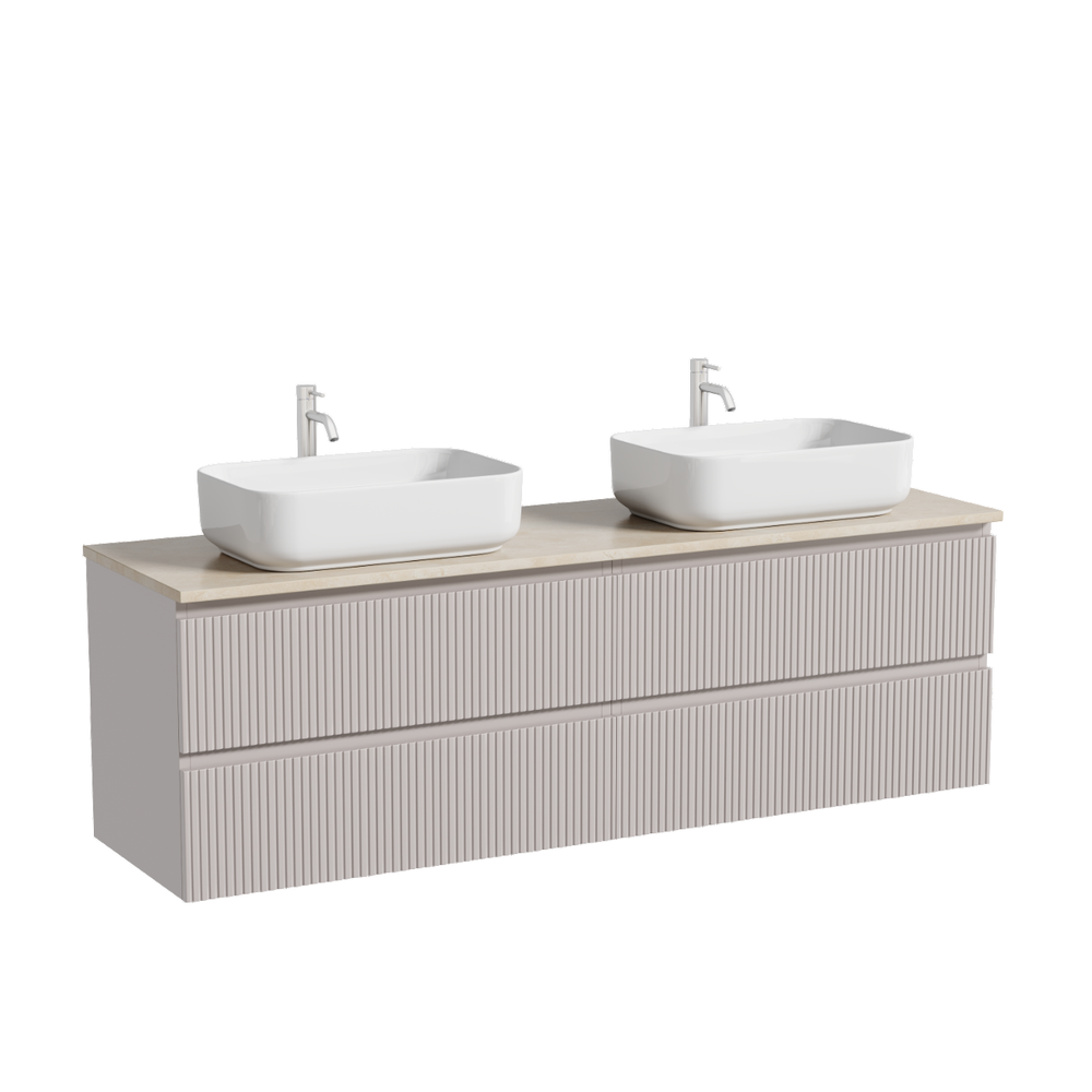 Тумба подвесная Sancos Snob T 790х445х500, c двумя ящиками оснащенными доводчиками, Doha Soft, цвет Kreman