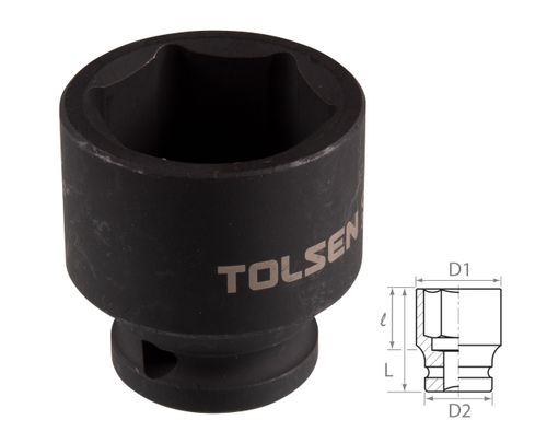 TOLSEN (TT18230) Головка торцевая ударная шестигранная 1/2", 30 мм