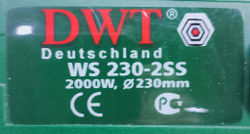 Машина углошлифовальная DWT WS 230-2SS 2000 Вт