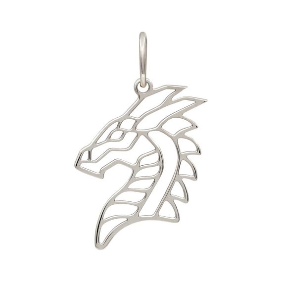 Подвеска Дракон - кулон из серебра 925, вид сзади