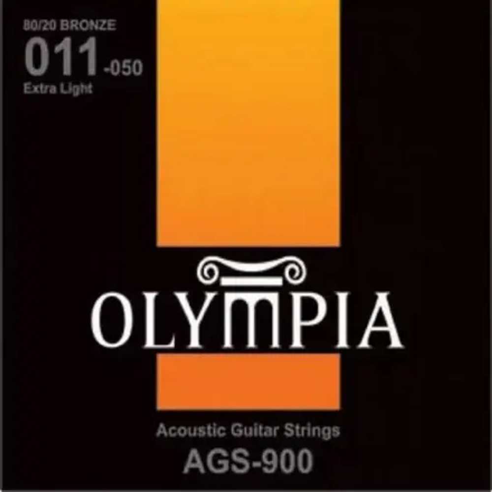 Olympia AGS 900 Acoustic 80/20 Bronze струны для акустических гитар, 6 струн, натяжение Custom Light, калибры струн .011, .050w.