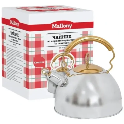 Чайник из нержавеющей стали 2,5л со свистком капсульное дно DJB-3427