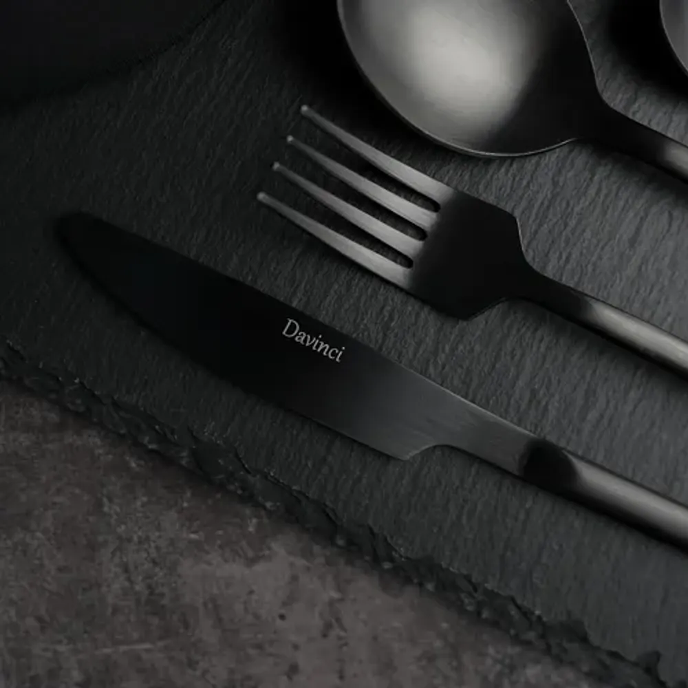 Нож столовый 22 см матовый черный цвет Black Sapporo PVD P.L. - Davinci [12]