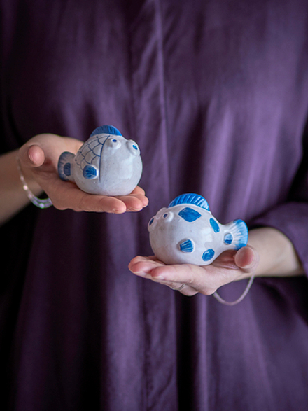 Набор для специй Bloomingville Fugu, 2 шт., керамика, синяя