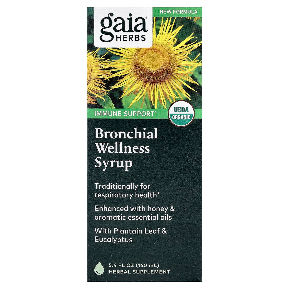 Gaia Herbs, сироп для здоровья бронхов, 160 мл (5,4 жидк. унции)